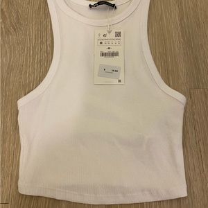 Zara White Basic Ribbed Tank Top! New with Tags!
